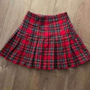 COPY - Brandy Melville - Dana Red Plaid Pleated Mini Skirt